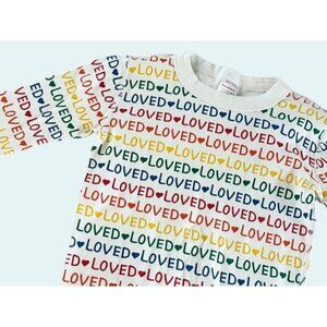 HANNA ANDERSON Kids GIrls Long Sleeve Thermal LOVED Top Shirt Size 12
